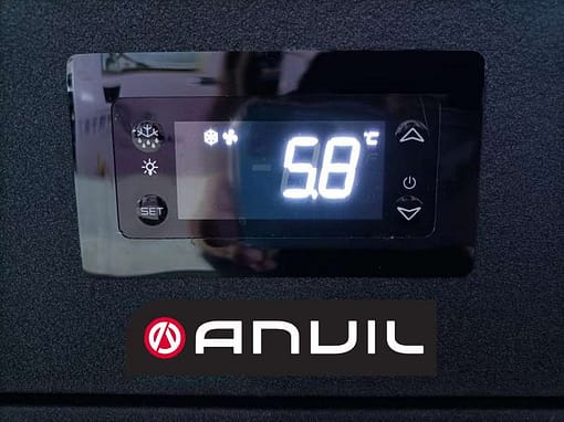 Anvil BBZ0200 Two Door Glass Backbar Fridge – 315L R290 | Black Finish - Image 3