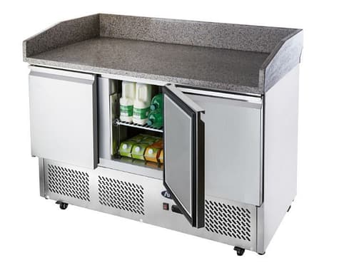 Atosa ESL3852 3-Door Pizza Table Fridge with Marble Top