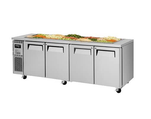 Turbo Air KSR24-4(FB) Salad Buffet Table - 4-Door Commercial Fridge