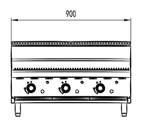 CookRite 900mm LPG Char Grill – 3 Burner – AT80G9C-C-LPG - Image 2