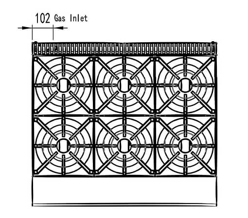 CookRite AT80G6B-C-NG 800 Series Open 6 Burner Cooktop - Image 2