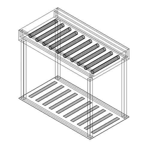 Fagor Stainless Steel Rolling Table for 2 Baskets MR2C (MR2C) - Image 2