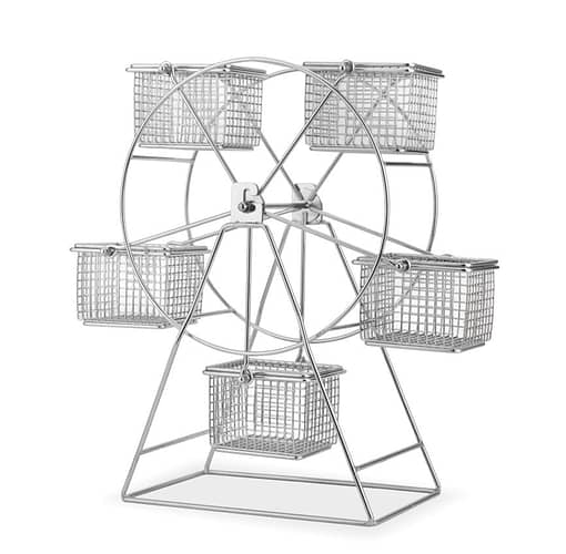 Stainless steel five serve basket ferris wheel display stand 075062