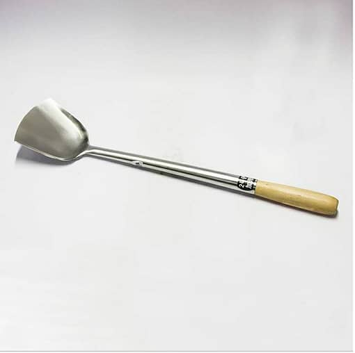 Chinese Style Stainless Steel #2 Spatula with Wooden Handle L (510mm) 080697