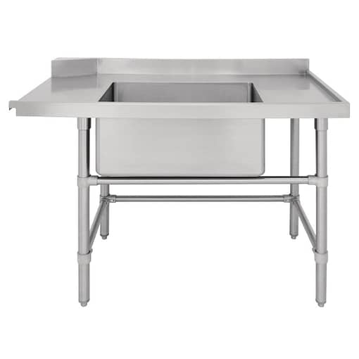 Vogue Dishwasher Inlet Table with Sink 90mm outlet - 1800x700x960mm R/H (DE472)