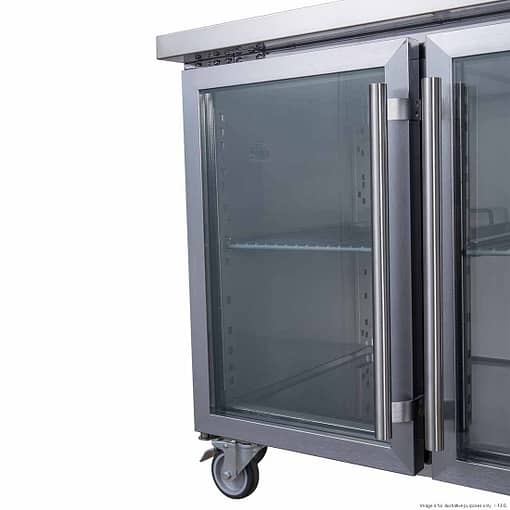 FED-X Four Glass Door Bench Fridge  - XUB7C22G4V - Image 6