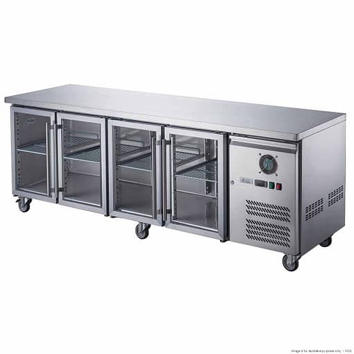 FED-X Four Glass Door Bench Fridge  - XUB7C22G4V - Image 9