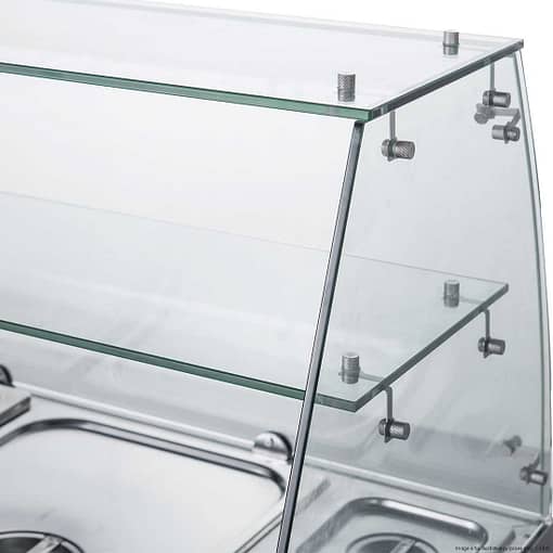 FED-X Three Door Salad Prep Fridge with Glass Top - XS903GC - Image 5