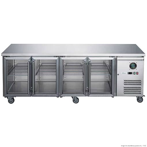 FED-X Four Glass Door Bench Fridge  - XUB7C22G4V - Image 10