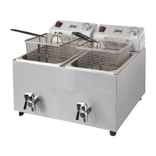 Apuro Double Fryer with Timer - 2x8Ltr - 2.9kW - Image 2