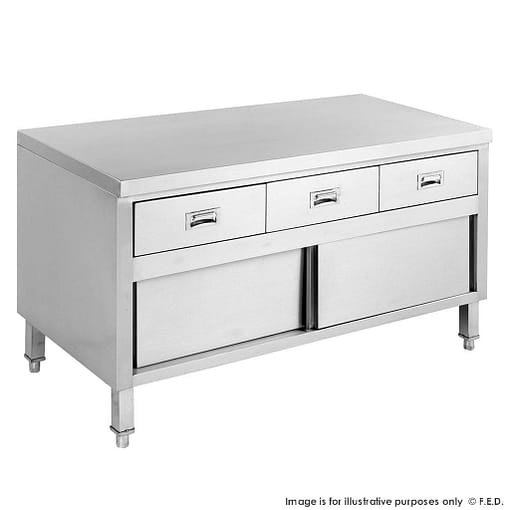 Modular System Bench Cabinet with 3 Drawers & Doors - SKTD6-1200 - Image 2