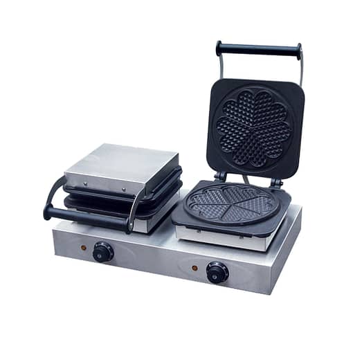 Benchstar UWB-2H Double Heart-Shaped Waffle Maker – Cast Iron, 2 x 21cm Plates, 240V - Image 2