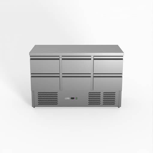 FED-X Six Drawer Compact Workbench Fridge - XGNS1300-6D - Image 3