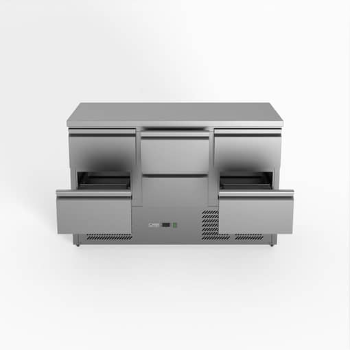 FED-X Six Drawer Compact Workbench Fridge - XGNS1300-6D - Image 2