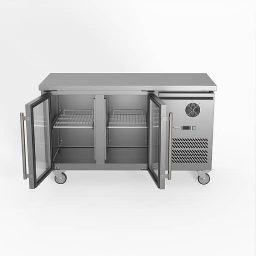 FED-X Two Glass Door Bench Fridge Stainless Steel - XUB6C13G2V - Image 2