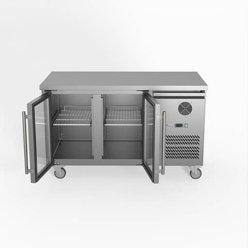 FED-X Two Glass Door Bench Fridge Stainless Steel - XUB7C13G2V - Image 2