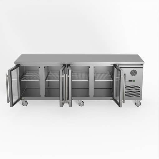 FED-X Four Glass Door Bench Fridge  - XUB7C22G4V - Image 2