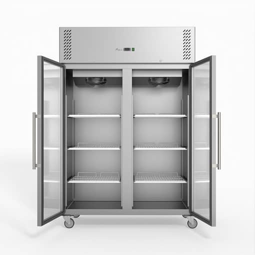 FED-X S/S Two Full Glass Door Upright Fridge - XURC1200G2V - Image 2