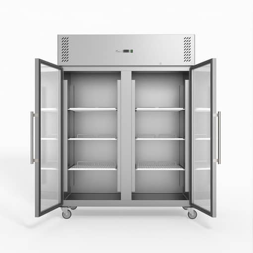 FED-X S/S Two Full Glass Door Upright Fridge - XURC1410G2V - Image 2