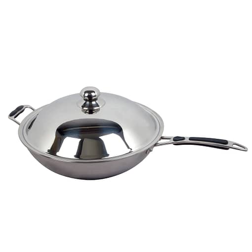 Benchstar Ø 360mm Wok with Lid - Stainless Steel Wok for Induction IW350/IW500