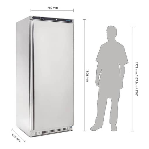 Polar C-Series Stainless Steel Upright Fridge - 600Ltr - Image 2