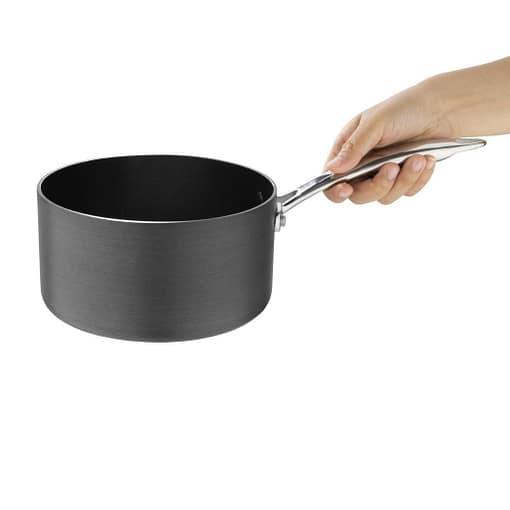 Vogue Annodised Aluminium Non Stick Sauce Pan 180mm - Image 2
