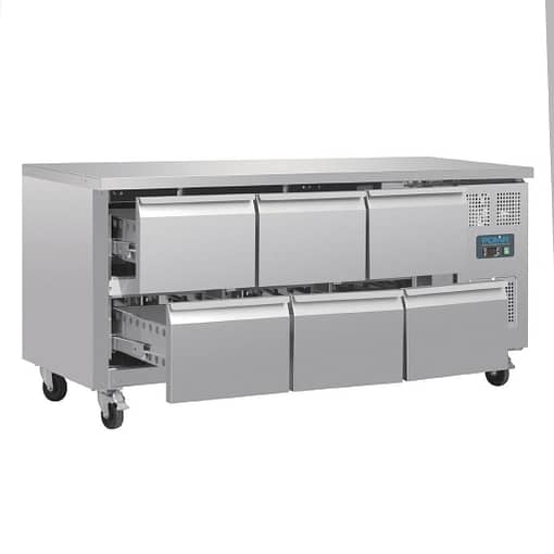 Polar U-Series Six Drawer Gastronorm Counter Fridge - Image 2