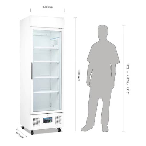 Polar G-Series Upright Display Fridge White - 350Ltr - Image 2