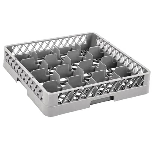Vogue Glass Dishwasher Rack Grey - 100x500x500mm (16 Compartments)