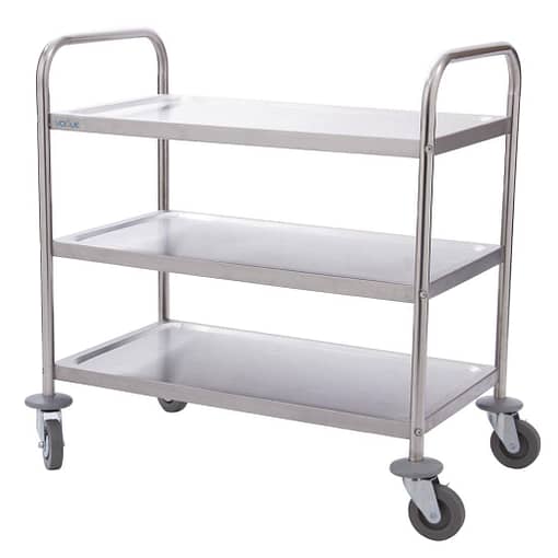 Vogue 3 Tier Flat Pack Trolley St/St - 825x710x405mm