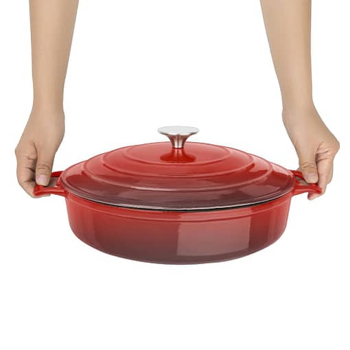 Vogue Saute Pan Round Red - 280mm 3.5Ltr - Image 2
