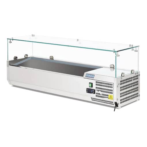 Polar G-Series Countertop Prep Fridge 5x 1/4GN with Glass Sneeze guard - Image 2