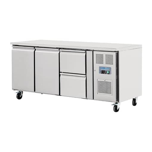 Polar U-Series 2 Door and 2 Drawer Counter Fridge 417Ltr - Image 2