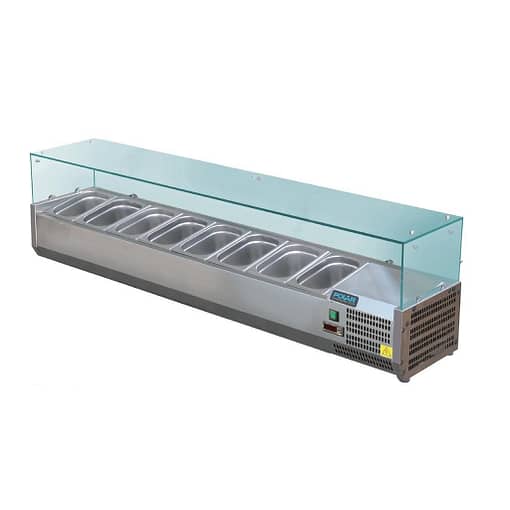Polar G-Series Countertop Prep Fridge 8x 1/3GN with Glass Sneeze guard - Image 3