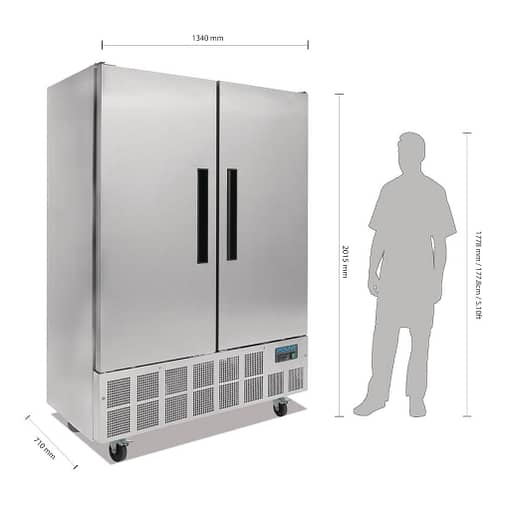 Polar G-Series Double Door Slimline Fridge - 960Ltr - Image 2
