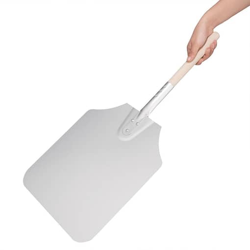 Vogue Pizza Peel Wood Handle Aluminum - 305x355mm 12x14" (Blade 660mm 26") - Image 2