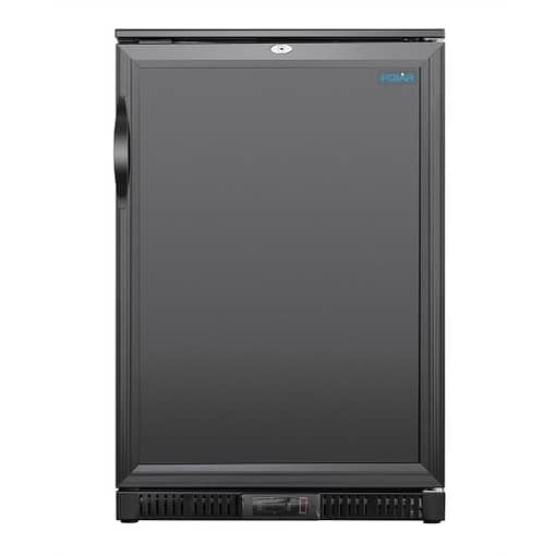Polar G-Series Back Bar Cooler with Single Solid Hinged Door Black - 850mm - Image 2