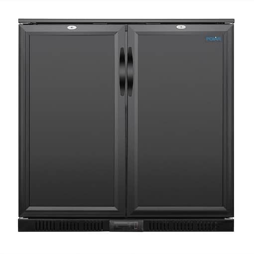 Polar G-Series Back Bar Cooler with Double Solid Hinged Doors Black - 850mm - Image 2