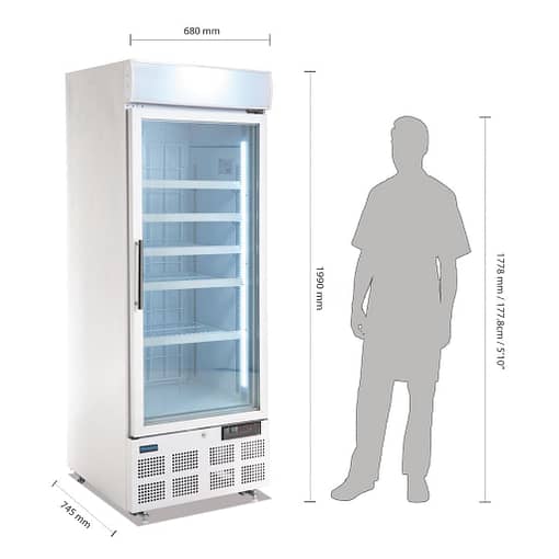 Polar G-Series Upright Display Freezer White 412Ltr - Image 2