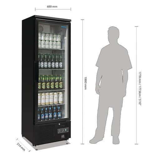 Polar G-Series Upright Back Bar Cooler with Hinged Door 307Ltr - Image 2