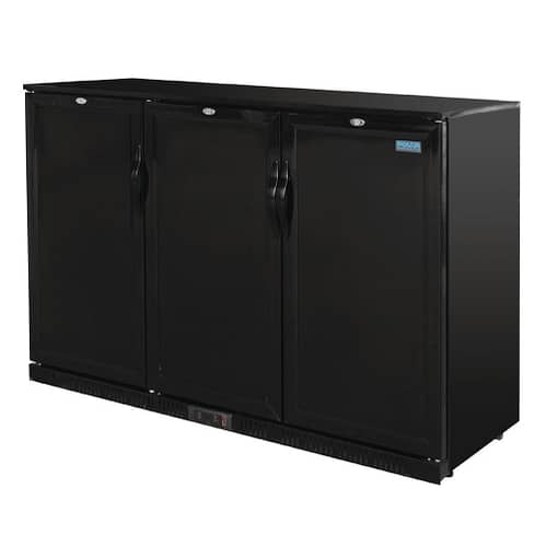 Polar G-Series Back Bar Cooler with Triple Solid Hinged Doors Black - 900mm - Image 2