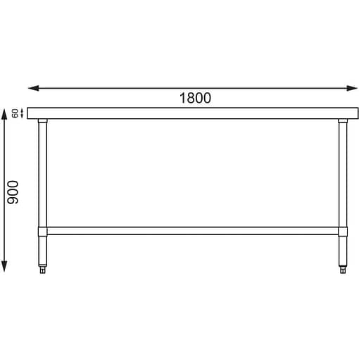 Vogue Table St/St - 1800x900x900mm 70 3/4x35 1/2x35 1/2" - Image 2