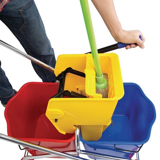 Jantex Dual Bucket Mop Wringer with Frame - (2x23Ltr Buckets) - Image 5