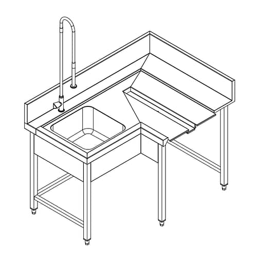 Fagor Pre-Rinsing Sink Bench w/ Introductor of Baskets MCFD-1000I - Image 2