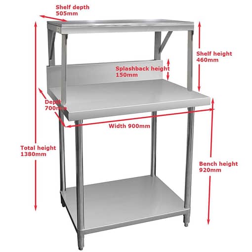 SMB-7-0900 - Heavy Duty Salamander Bench with Shelf Braces - Image 2