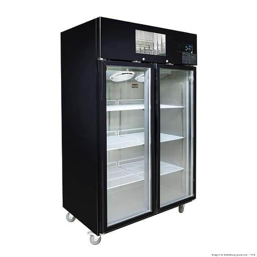 SUCG1000B Double Door Upright Display Fridge (Black) - Image 2