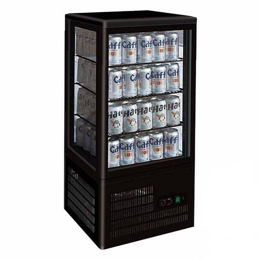 Thermaster Four-Sided Countertop Beverage Display Fridge Black - TCBD78B - Image 2
