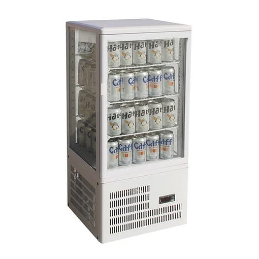 TCBD78W Four-Sided Countertop Beverage Display Fridge White - Image 2