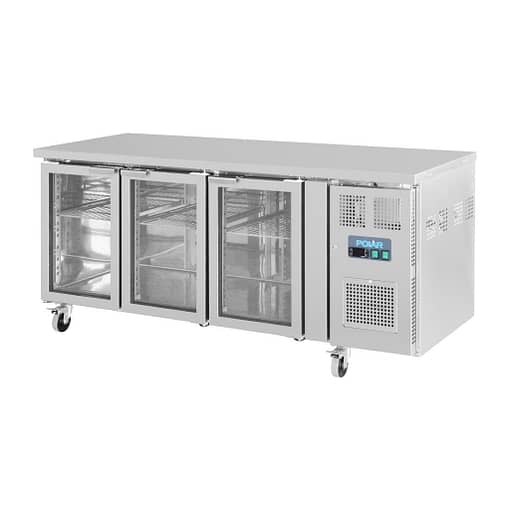Polar U-Series 3 Door Counter with Glass Doors - Image 2