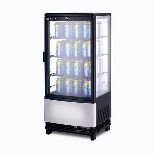 Bromic 80L Countertop Display Fridge - Curved Glass, Black CT0080G4BC-NR - Image 3